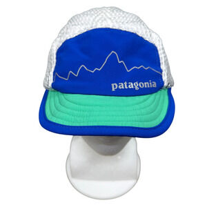 Patagonia Duckbill Cap Fitz Roy Skyline Viking Blue White Mesh 5 Panel